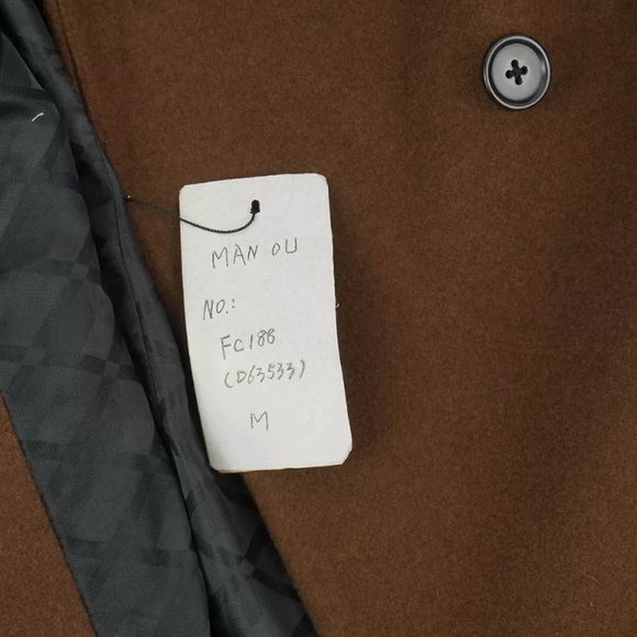NEXT • Dark Brown Double Breasted Epsom Overcoat - Picture 7 of 10